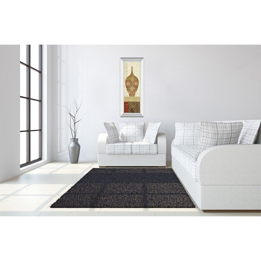 Classy Living Spice Vessel Pattern 18x42in Rectangular Wall Art | Contemporary Mirrored Frame | Living Room & Dining Room Decor | 18 x 42 x | Model 1463MF