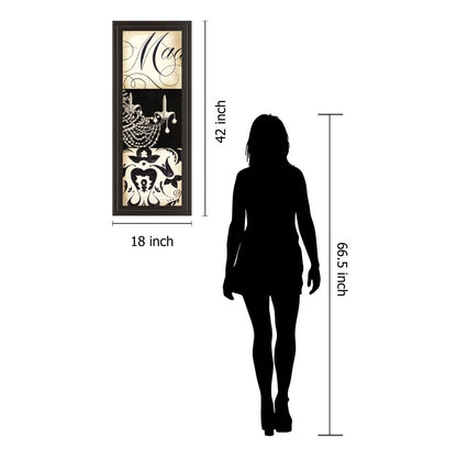 Classy Living Chandelier Elegance 18x42in Wall Art | Contemporary Dark Chocolate MDF Frame and Paper Print | Living Room & Bedroom Statement | Model 1464