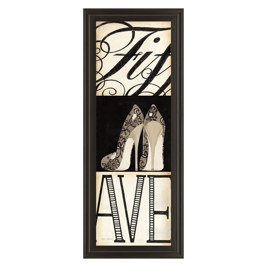 Classy Living Fifth And Madison Wall Art 18x42in | Contemporary Multicolor Paper Art on MDF in Dark Chocolate Frame | Living Room & Office | Model 1465