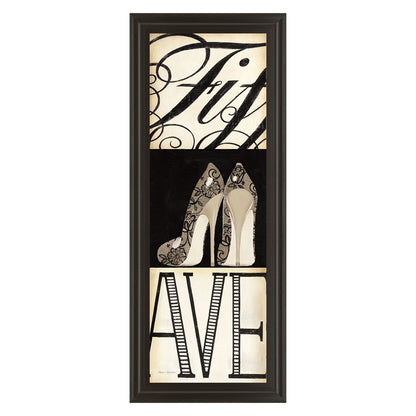 Classy Living Fifth And Madison Wall Art 18x42in | Contemporary Multicolor Paper Art on MDF in Dark Chocolate Frame | Living Room & Office | Model 1465