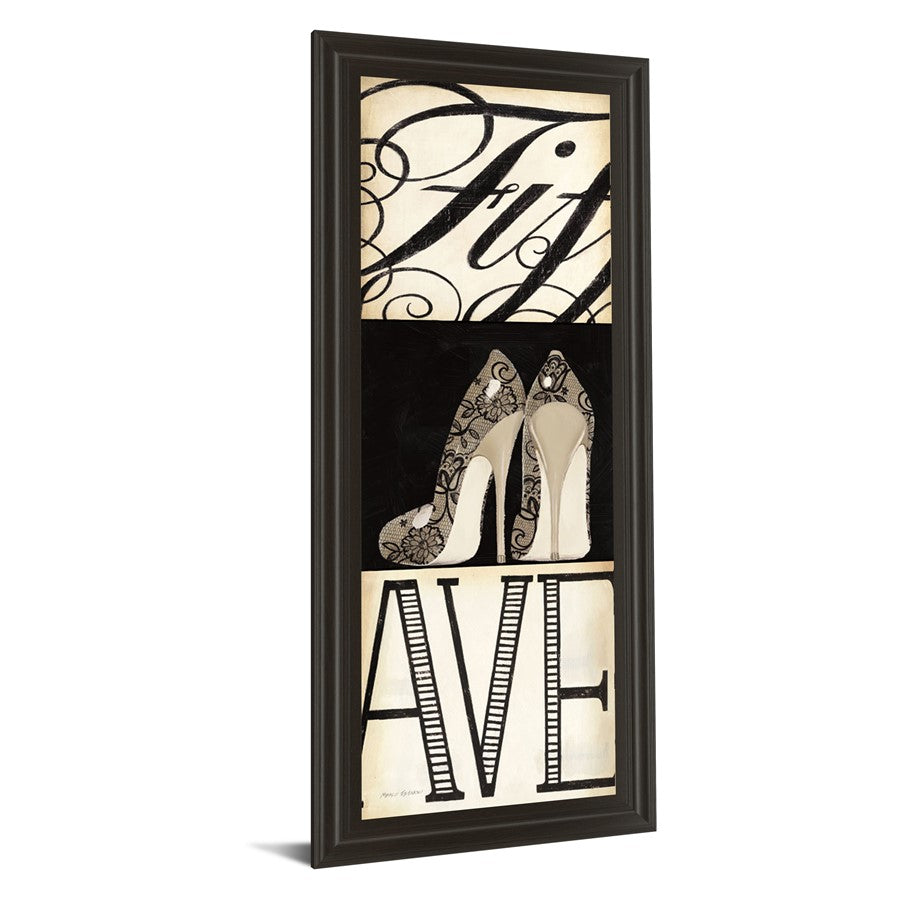Classy Living Fifth And Madison Wall Art 18x42in | Contemporary Multicolor Paper Art on MDF in Dark Chocolate Frame | Living Room & Office | Model 1465