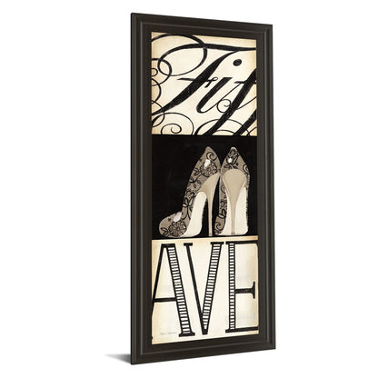 Classy Living Fifth And Madison Wall Art 18x42in | Contemporary Multicolor Paper Art on MDF in Dark Chocolate Frame | Living Room & Office | Model 1465