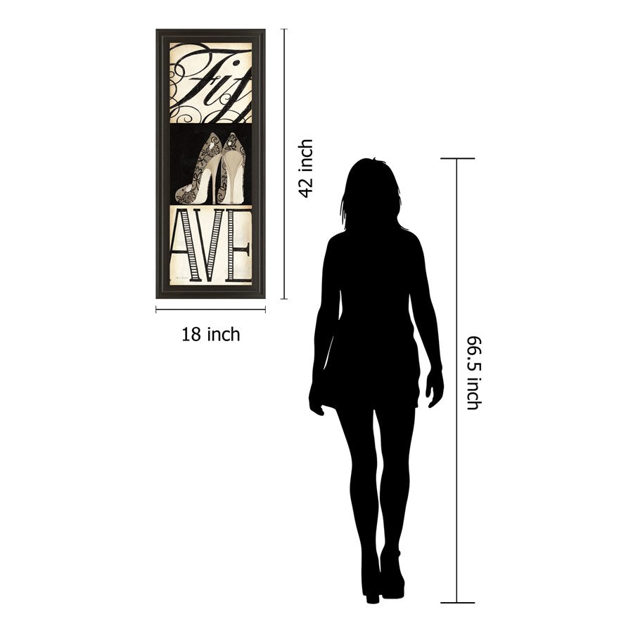 Classy Living Fifth And Madison Wall Art 18x42in | Contemporary Multicolor Paper Art on MDF in Dark Chocolate Frame | Living Room & Office | Model 1465