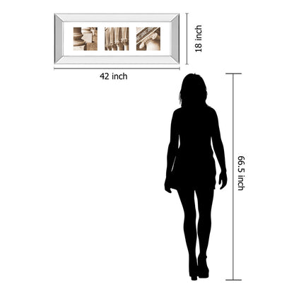 Classy Living Timeless Columns 42in Wide Wall Art | Traditional Architectural Print in Mirrored Frame | Living Room, Office & Hallway Decor | Model 1471MF