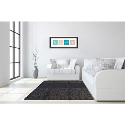Classy Living Kindness Blocks 42x18in Wall Art | Contemporary Multicolor Paper on MDF in Dark Chocolate Frame | Living Room & Office | Model 1478