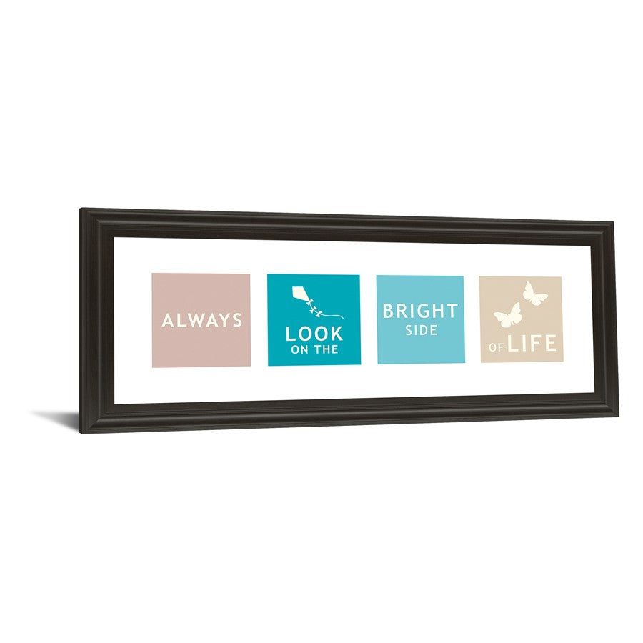 Classy Living Kindness Reminder 42x18in Wall Art | Contemporary Multicolor Paper on MDF in Dark Chocolate Frame | Living Room & Office | Model 1479