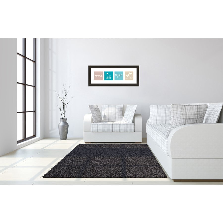 Classy Living Kindness Reminder 42x18in Wall Art | Contemporary Multicolor Paper on MDF in Dark Chocolate Frame | Living Room & Office | Model 1479