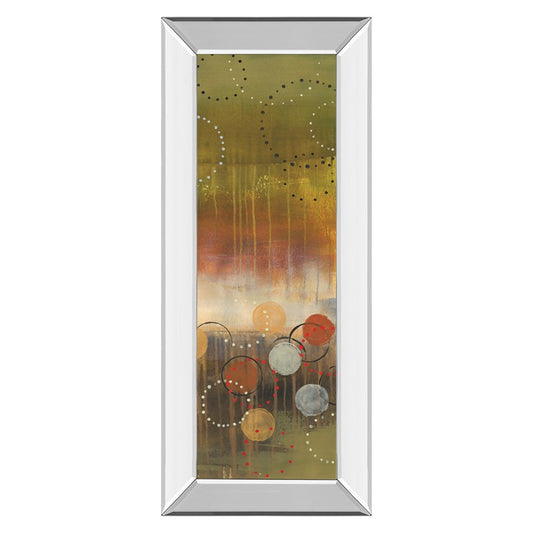 Classy Living Geometric Circles Wall Art 18x42in | Contemporary Multicolor Paper on Mirrored Frame | Living Room & Office Decor | 18 x 42 x | Model 1494MF