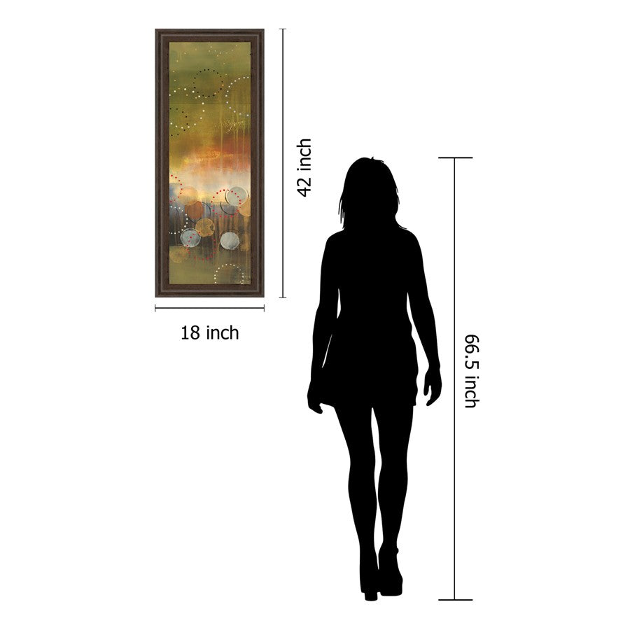 Classy Living Celestial Dawn 18x42in Wall Art | Contemporary Abstract Cinnamon Mocha Frame | Living Room & Office Decor | 18 x 42 x 1 in | Model 1495