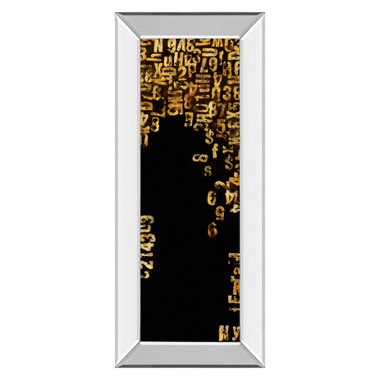 Classy Living Golden Cascade 18x42in Wall Art | Industrial Multicolor on Mirrored Frame | Living Room & Office Decor | 18 x 42 x 3 in | Model 1496MF