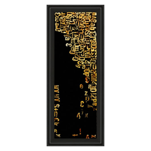 Classy Living Distressed Typography Wall Art 18x42in | Industrial Midnight Aura MDF Frame and Paper Art | Living Room & Office Statement | Model 1497