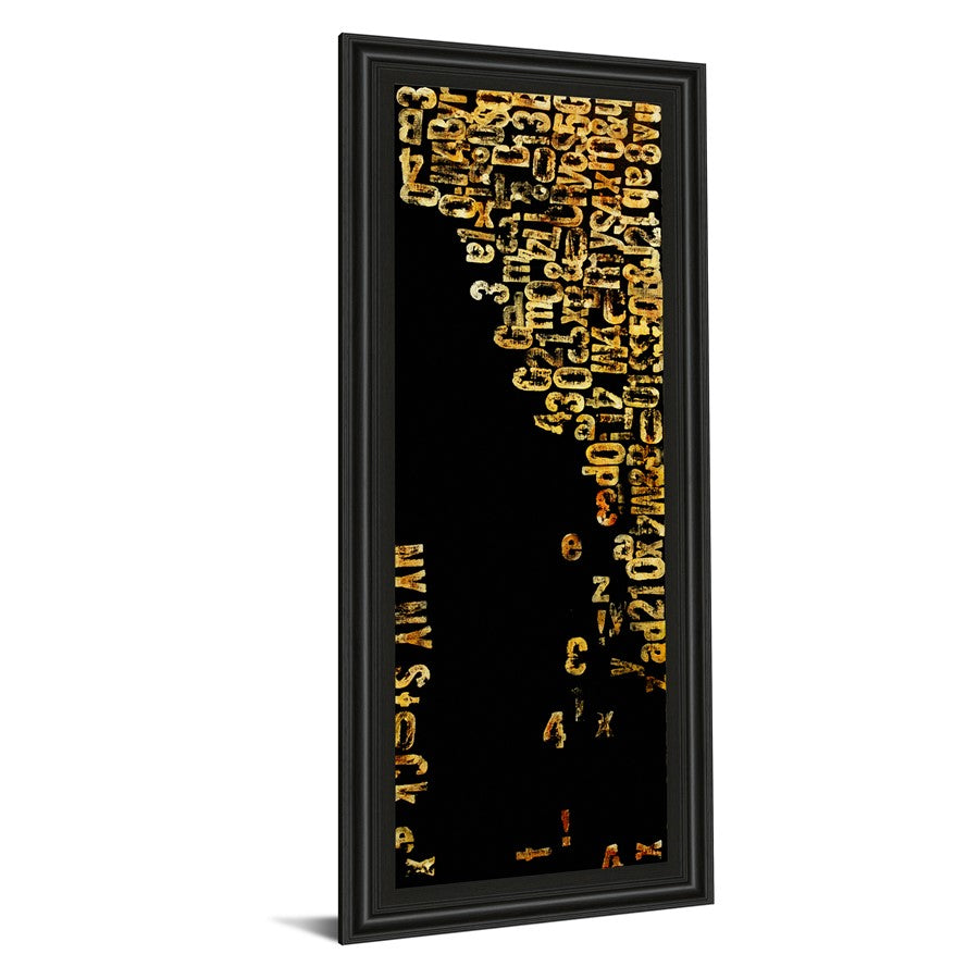 Classy Living Distressed Typography Wall Art 18x42in | Industrial Midnight Aura MDF Frame and Paper Art | Living Room & Office Statement | Model 1497