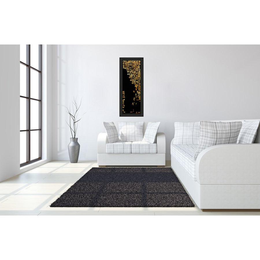 Classy Living Distressed Typography Wall Art 18x42in | Industrial Midnight Aura MDF Frame and Paper Art | Living Room & Office Statement | Model 1497