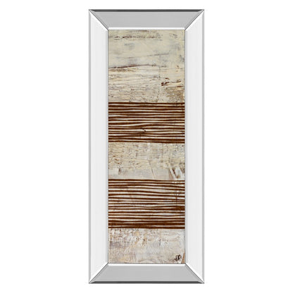 Classy Living White Stripes II 18x42in Vertical Wall Art | Contemporary Abstract Cream and Dark Chocolate on Paper | Living Room & Office | Model 1499MF