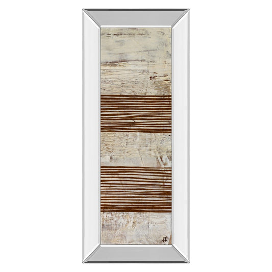 Classy Living White Stripes II 18x42in Vertical Wall Art | Contemporary Abstract Cream and Dark Chocolate on Paper | Living Room & Office | Model 1499MF