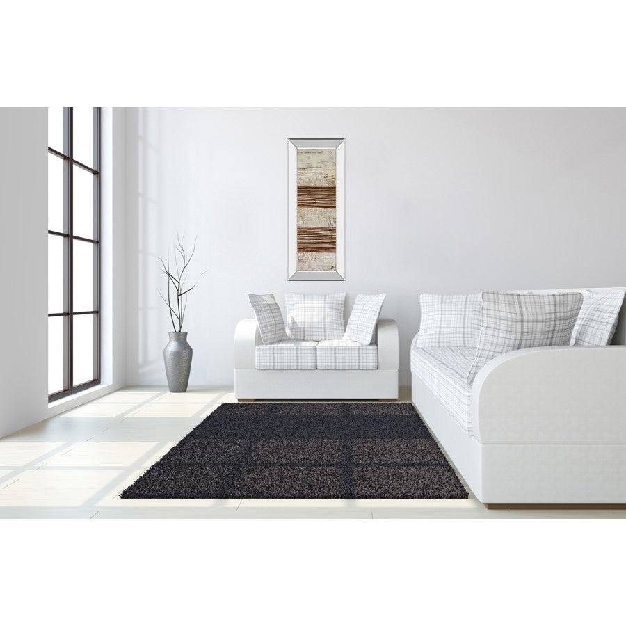 Classy Living White Stripes II 18x42in Vertical Wall Art | Contemporary Abstract Cream and Dark Chocolate on Paper | Living Room & Office | Model 1499MF