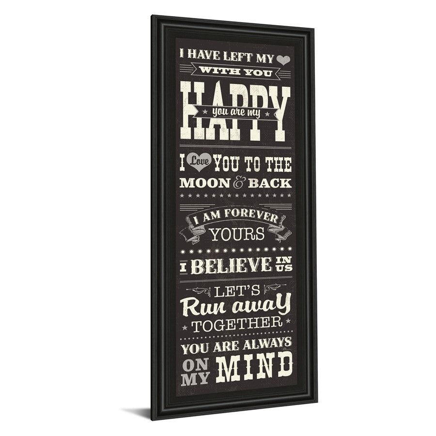Classy Living Heartfelt Message Wall Art 18x42in | Art Deco Midnight Aura MDF Frame with Glass | Bedroom & Living Room Inspirational Decor | Model 1500