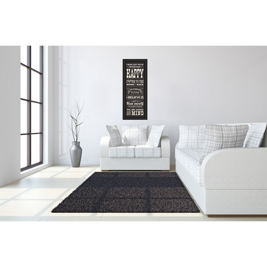 Classy Living Heartfelt Message Wall Art 18x42in | Art Deco Midnight Aura MDF Frame with Glass | Bedroom & Living Room Inspirational Decor | Model 1500