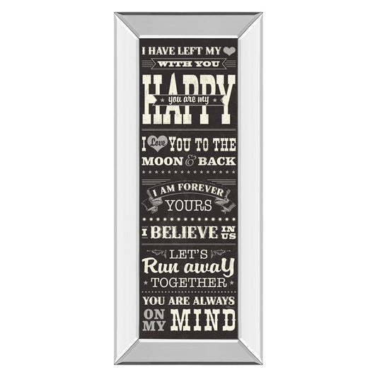 Classy Living Heartfelt Message Wall Art 18x42in | Art Deco Mirrored Frame | Bedroom & Living Room Inspirational Decor | 3 x 18 x 42 in | Model 1500MF