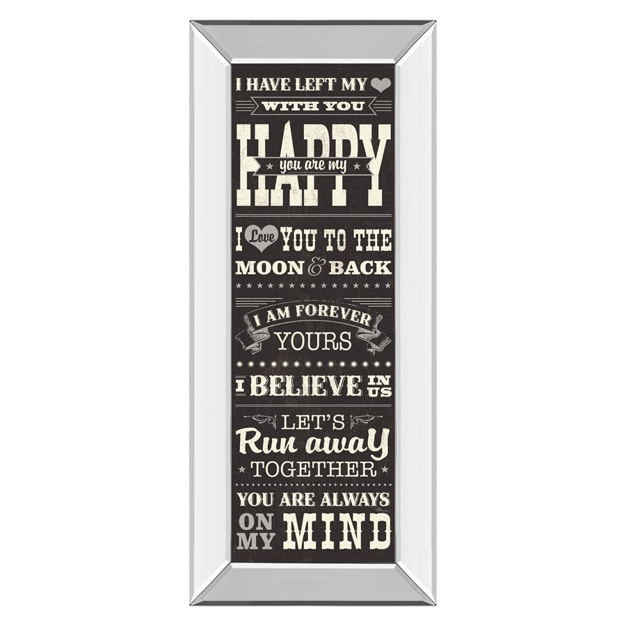Classy Living Heartfelt Message Wall Art 18x42in | Art Deco Mirrored Frame | Bedroom & Living Room Inspirational Decor | 3 x 18 x 42 in | Model 1500MF