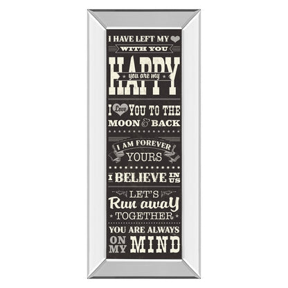 Classy Living Heartfelt Message Wall Art 18x42in | Art Deco Mirrored Frame | Bedroom & Living Room Inspirational Decor | 3 x 18 x 42 in | Model 1500MF
