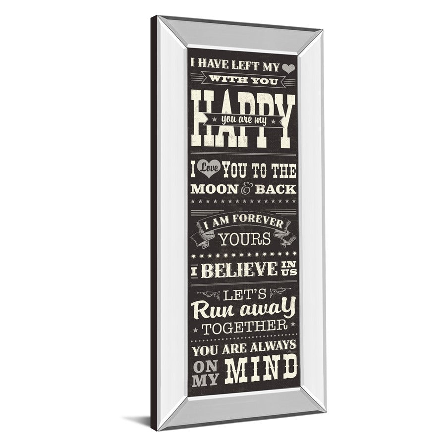 Classy Living Heartfelt Message Wall Art 18x42in | Art Deco Mirrored Frame | Bedroom & Living Room Inspirational Decor | 3 x 18 x 42 in | Model 1500MF