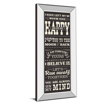 Classy Living Heartfelt Message Wall Art 18x42in | Art Deco Mirrored Frame | Bedroom & Living Room Inspirational Decor | 3 x 18 x 42 in | Model 1500MF
