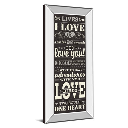 Classy Living Love Story 18x42in Wall Art | Art Deco Mirrored Frame | Bedroom & Living Room Love-Themed Decor | 18 x 42 x 3 in | Model 1501MF