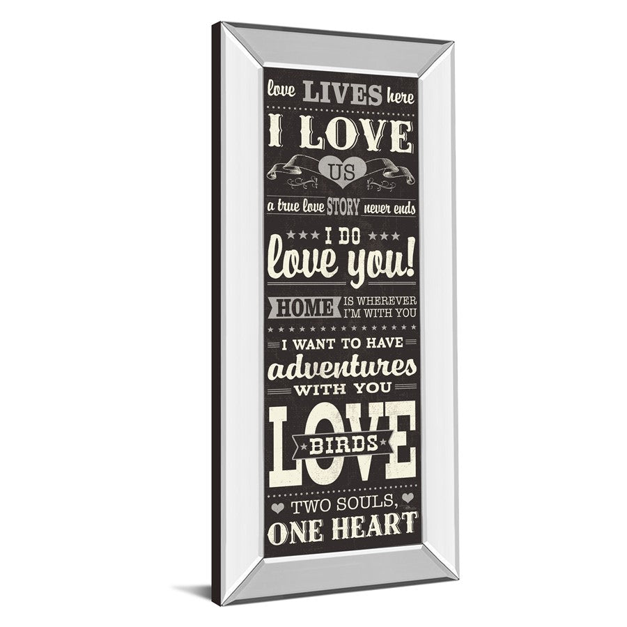 Classy Living Love Story 18x42in Wall Art | Art Deco Mirrored Frame | Bedroom & Living Room Love-Themed Decor | 18 x 42 x 3 in | Model 1501MF