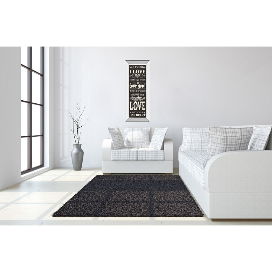 Classy Living Love Story 18x42in Wall Art | Art Deco Mirrored Frame | Bedroom & Living Room Love-Themed Decor | 18 x 42 x 3 in | Model 1501MF