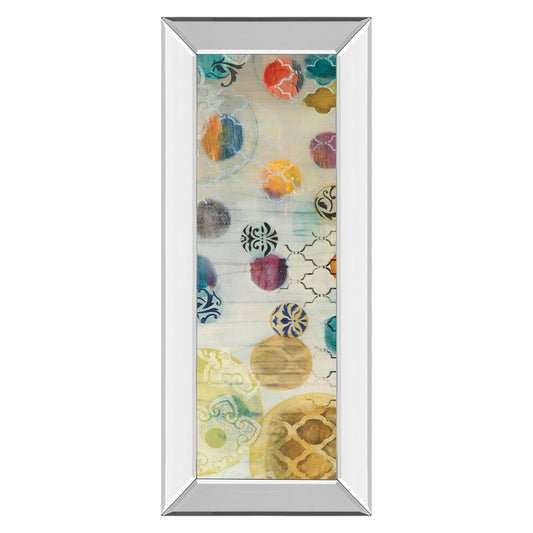 Classy Living Casa Blanca Circles Wall Art 18x42in | Contemporary Multicolor Abstract on Mirrored Frame | Living Room & Bedroom Focal Point | Model 1520MF