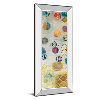 Classy Living Casa Blanca Circles Wall Art 18x42in | Contemporary Multicolor Abstract on Mirrored Frame | Living Room & Bedroom Focal Point | Model 1520MF