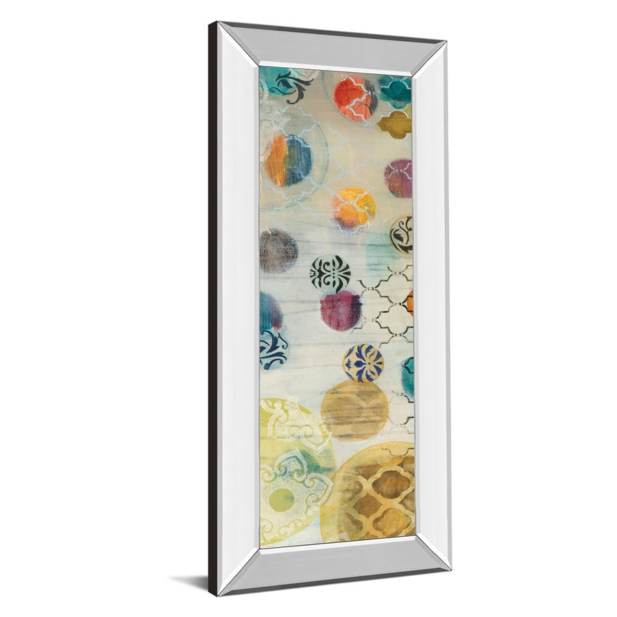 Classy Living Casa Blanca Circles Wall Art 18x42in | Contemporary Multicolor Abstract on Mirrored Frame | Living Room & Bedroom Focal Point | Model 1520MF