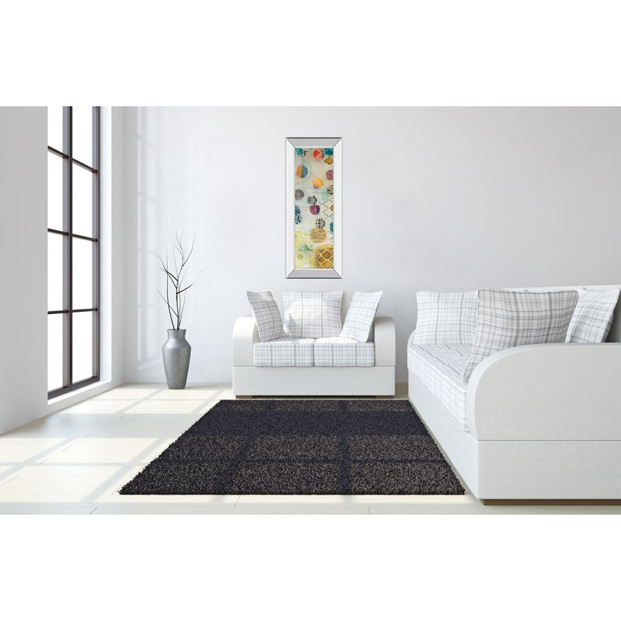 Classy Living Casa Blanca Circles Wall Art 18x42in | Contemporary Multicolor Abstract on Mirrored Frame | Living Room & Bedroom Focal Point | Model 1520MF