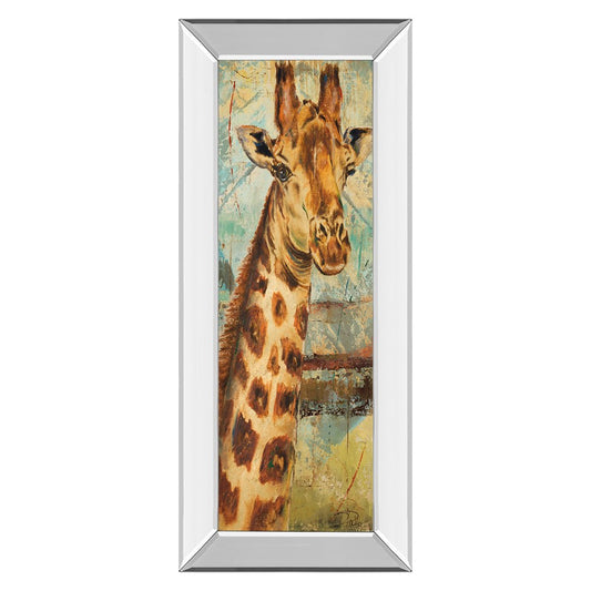 Classy Living Safari Giraffe Portrait Wall Art 18x42in | Contemporary Mirrored Frame | Living Room & Bedroom Decor | 18 x 42 x 3 in | Model 1534MF