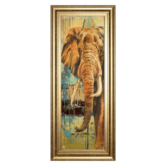 Classy Living Majestic Elephant 18x42in Wall Art | Contemporary Gilded Radiance MDF Frame | Living Room, Bedroom & Office Decor | 18 x 42 x 1 | Model 1535
