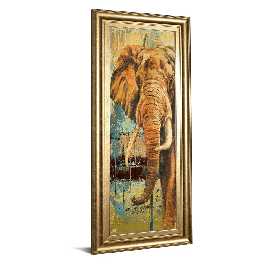 Classy Living Majestic Elephant 18x42in Wall Art | Contemporary Gilded Radiance MDF Frame | Living Room, Bedroom & Office Decor | 18 x 42 x 1 | Model 1535