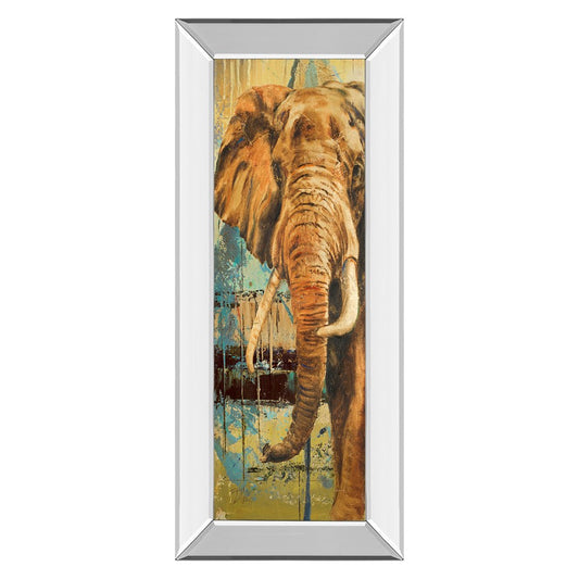 Classy Living Majestic Elephant Wall Art 18x42in | Contemporary Multicolor Paper on Mirrored Frame | Living Room & Office Decor | 18 x 42 x | Model 1535MF