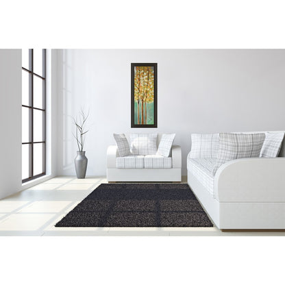 Classy Living Shandalee Woods II 18x42in Vertical Wall Art | Contemporary Botanical Mixed Media on Paper, Dark Chocolate MDF Frame | Living | Model 1543