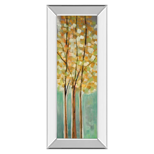 Classy Living Shandalee Woods II 18x42in Vertical Wall Art | Contemporary Botanical Mixed Media with Mirrored Frame | Living Room & Bedroom | Model 1543MF
