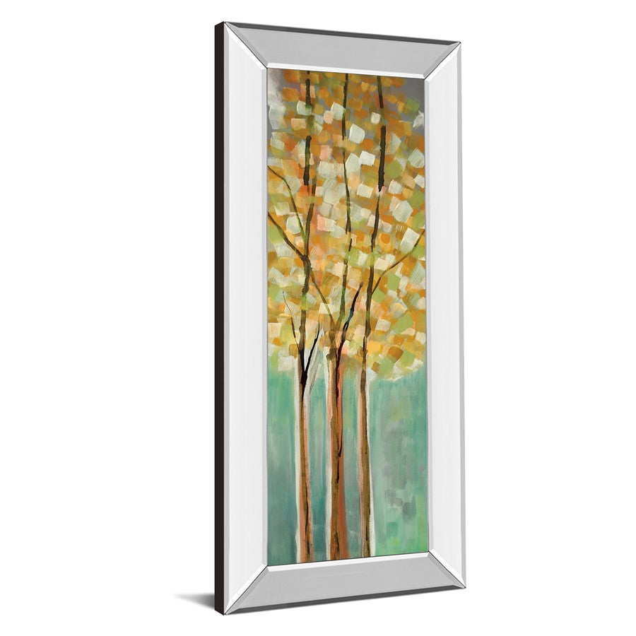 Classy Living Shandalee Woods II 18x42in Vertical Wall Art | Contemporary Botanical Mixed Media with Mirrored Frame | Living Room & Bedroom | Model 1543MF