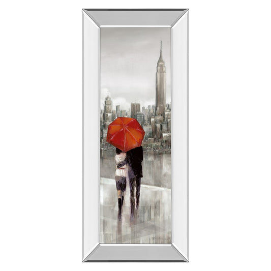 Classy Living City Embrace 18x42in Wall Art | Vintage Urban Couple with Red Umbrella | Living Room & Office Decor | 18 x 42 x 3 in | Model 1544MF
