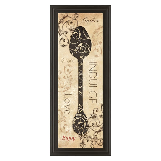 Classy Living Indulge Spoon Wall Art 18x42in | Traditional Dark Chocolate MDF Frame with Glass | Kitchen & Dining Room Decor | 1 x 18 x 42 in | Model 1567