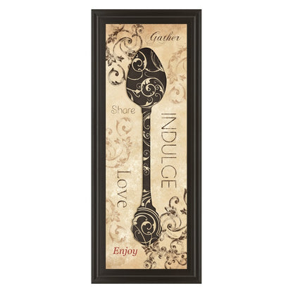 Classy Living Indulge Spoon Wall Art 18x42in | Traditional Dark Chocolate MDF Frame with Glass | Kitchen & Dining Room Decor | 1 x 18 x 42 in | Model 1567