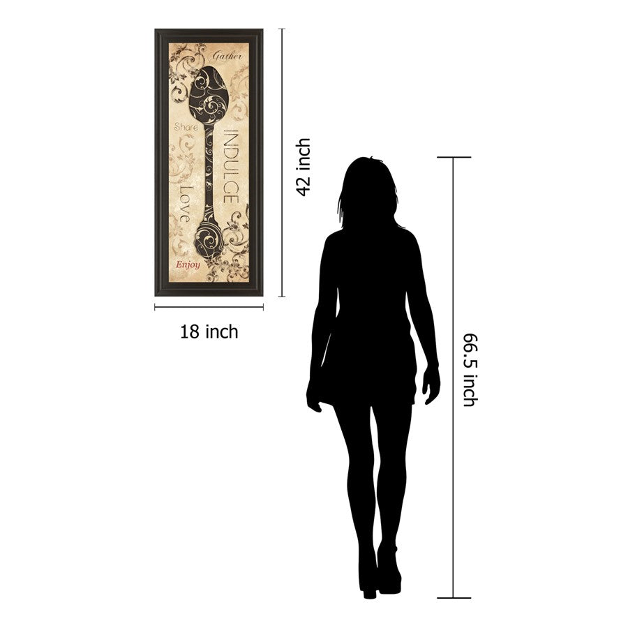 Classy Living Indulge Spoon Wall Art 18x42in | Traditional Dark Chocolate MDF Frame with Glass | Kitchen & Dining Room Decor | 1 x 18 x 42 in | Model 1567
