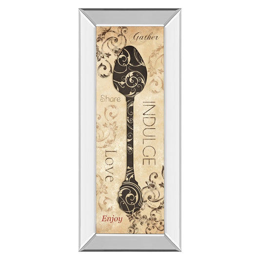 Classy Living Indulge Spoon Wall Art 18x42in | Traditional Mirrored Frame with Glass | Kitchen & Dining Room Decor | 18 x 42 x 3 in | Model 1567MF