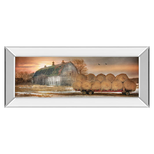Classy Living Rustic Harvest Wall Art 42x18in | Contemporary Mirrored Frame | Living Room & Office Decor | 42 x 18 x 3 in | Model 1569MF
