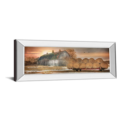 Classy Living Rustic Harvest Wall Art 42x18in | Contemporary Mirrored Frame | Living Room & Office Decor | 42 x 18 x 3 in | Model 1569MF