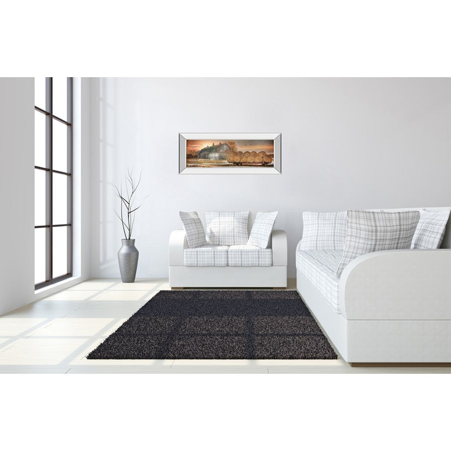 Classy Living Rustic Harvest Wall Art 42x18in | Contemporary Mirrored Frame | Living Room & Office Decor | 42 x 18 x 3 in | Model 1569MF