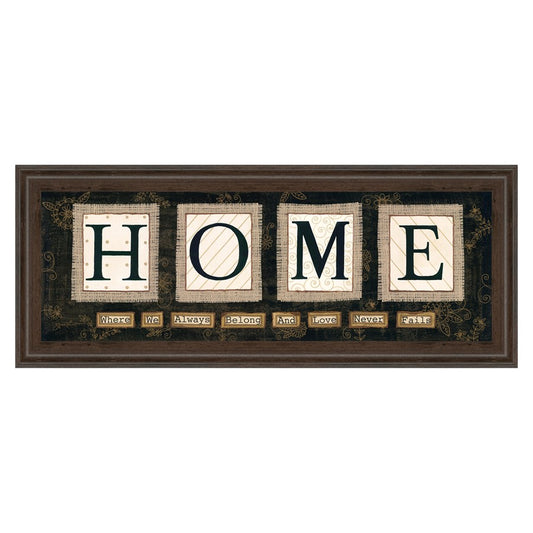 Classy Living Warm Welcome 42x18in Wall Art | Contemporary Cinnamon Mocha MDF Frame | Living Room & Entryway Decor | 42 x 18 x 1 in | Model 1571
